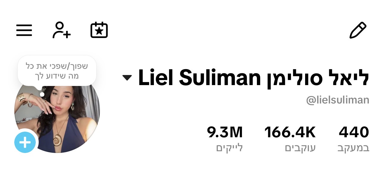 פרופיל הטיקטוק של ליאל סולימן
